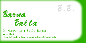 barna balla business card